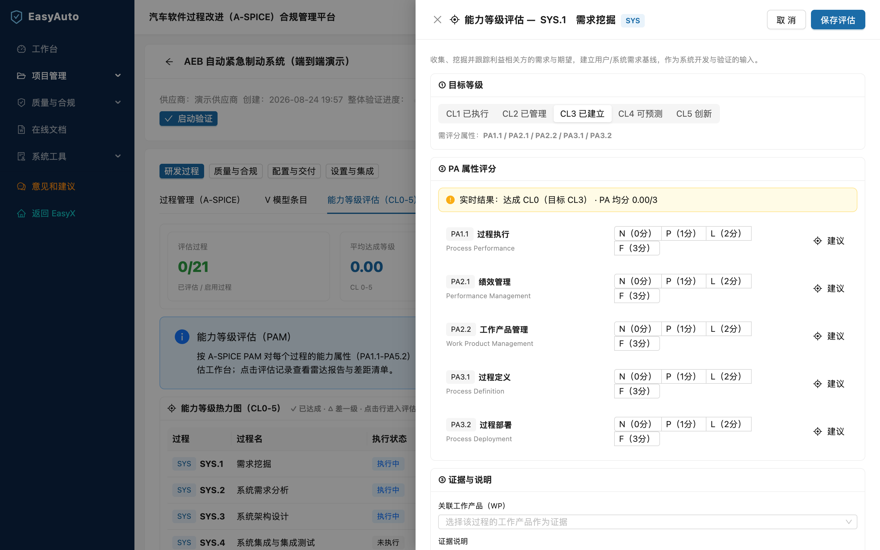 评估工作台